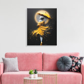 Toile Parapluie Silhouette Jaune Impasto (Insitu(Salon))
