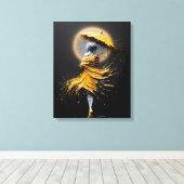 Toile Parapluie Silhouette Jaune Impasto (Insitu (Plancher de Bois))