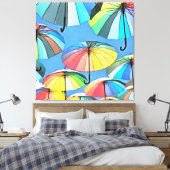 Toile Parapluies multicolores fantaisistes flottants (Insitu(Chambre))