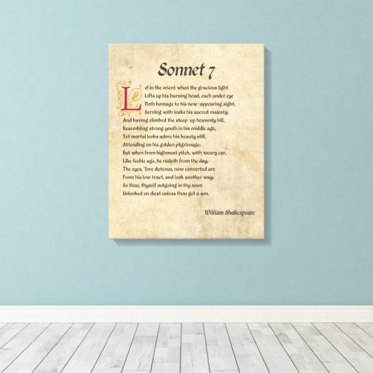 Toile Parchemin Shakespeare Sonnet 7 (Insitu (Plancher de Bois))