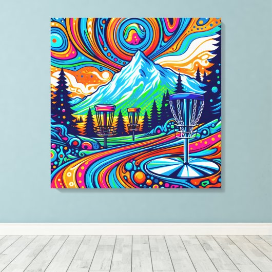 Toile Parcours de golf Psychedelic Disk (Insitu (Plancher de Bois))