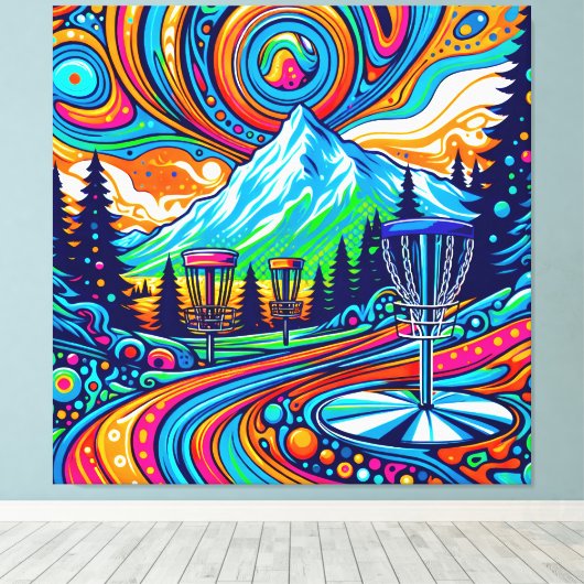 Toile Parcours de golf Psychedelic Disk (Insitu (Plancher de Bois))