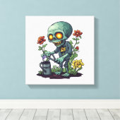 Toile Parent de plante zombie (Insitu (Plancher de Bois))