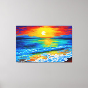Toile Parfait coucher de soleil sur la plage