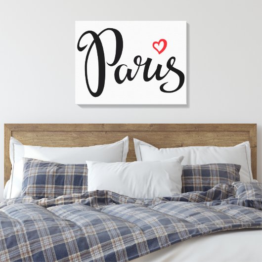 Toile Paris Brush Lettering (Insitu(Chambre))