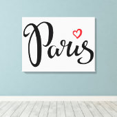 Toile Paris Brush Lettering (Insitu (Plancher de Bois))