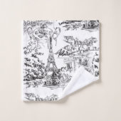 Toile Paris Eiffel noir et blanc (Gant de toilette)