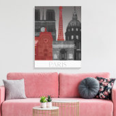 Toile Paris Elevages par nuit - Rouge (Insitu(Salon))