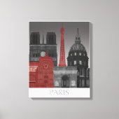 Toile Paris Elevages par nuit - Rouge (Recto)