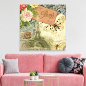 Toile Paris France Art Antique Collage Eiffel Français (Insitu(Salon))