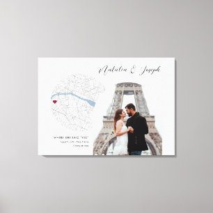 Toile Paris France Carte Mariage Fiançailles Photo Cadea