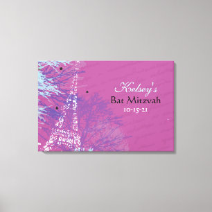 Toile PARIS FRANCE FRANCE Bar Bat mitzvah Carte d'entrée
