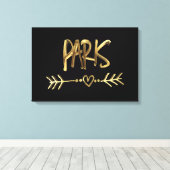 Toile Paris France Love Black and Gold Look Typographie (Insitu (Plancher de Bois))