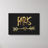 Toile Paris France Love Black and Gold Look Typographie (Recto)