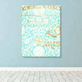 Toile Paris Gold Design vintage Avec Papillon (Insitu (Plancher de Bois))