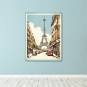 Toile Paris poster vintage (Insitu (Plancher de Bois))
