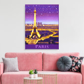 Toile Paris sous un ciel étoilé violet (Insitu(Salon))