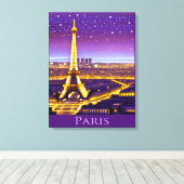 Toile Paris sous un ciel étoilé violet (Insitu (Plancher de Bois))