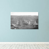 Toile Paris, TexasVue aérienne de TownParis, TX (Insitu (Plancher de Bois))