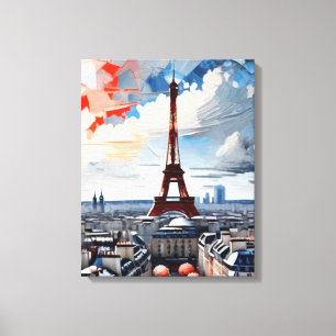Toile Paris Tour Eiffel Palette Tapisserie 2