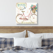 Toile Paris Vélo Avec Fleurs Devant (Insitu(Chambre))