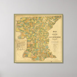 Toile Paroisse carte de Baton Rouge est, Louisiane