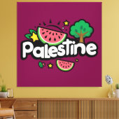 Toile Parole palestinienne mignonne entourée de pastèque (Insitu(Salon))
