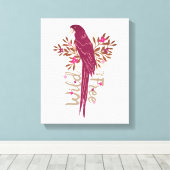 Toile Parrot d'ara sauvage et libre Feuilles tropicaux (Insitu (Plancher de Bois))