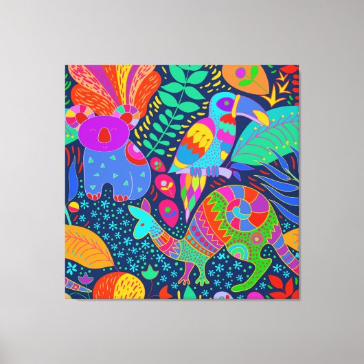 Toile Parrot de la Jungle australienne Kangaroo Koala (Recto)