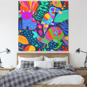 Toile Parrot de la Jungle australienne Kangaroo Koala (Insitu(Chambre))