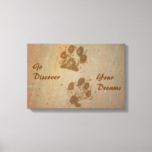 Toile Partez à la découverte de vos rêves Pawprints Wrap