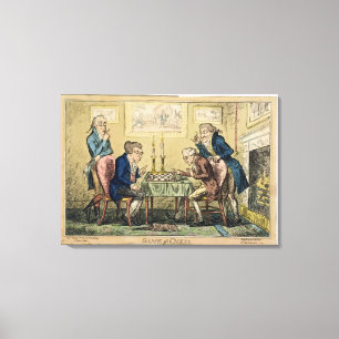 Toile Partie d'échecs, éditée par H. Humphrey, Londre