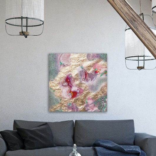 Toile Parties scintillant d'huile d'or Liquid Peinture d