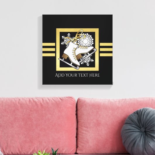 Toile Parties scintillant moderne Noir et Or Patinage su (Insitu(Salon))