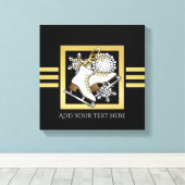 Toile Parties scintillant moderne Noir et Or Patinage su (Insitu (Plancher de Bois))