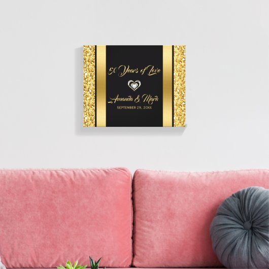 Toile Parties scintillant Or Et Cadre (Insitu(Salon))