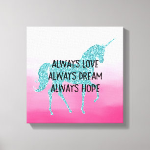 Toile Parties scintillant rose brillant Aqua Unicorn