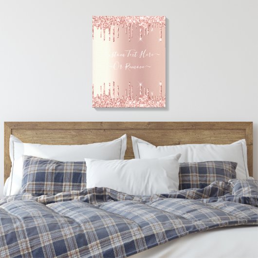 Toile Parties scintillant rose Gold Blush Éclats Texte p (Insitu(Chambre))