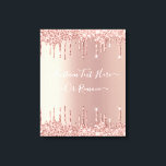 Toile Parties scintillant rose Gold Blush Éclats Texte p<br><div class="desc">Rose Gold Blush Parties scintillant Sparkle Drips Custom Text Pink Modern - Ajouter votre texte unique ou supprimer du texte - Faire votre cadeau spécial - Redimensionner et déplacer ou supprimer et ajouter du texte / des éléments avec outil de personnalisation. Conception par MIGNED. Veuillez voir mes autres projets. Vous...</div>