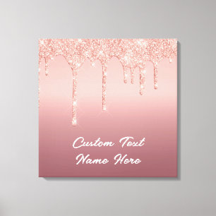 Toile Parties scintillant rose Gold Blush Votre Nom Text