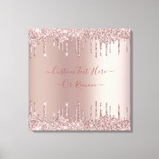 Toile Parties scintillant rose Gold Blush - Votre texte (Recto)