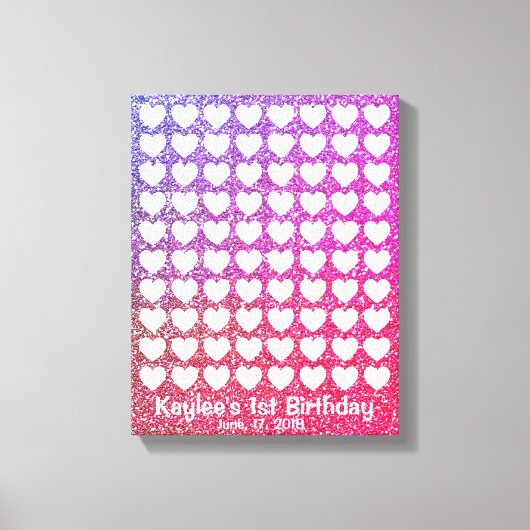 Toile Parties scintillant rose Ombre Signature Fingerpri (Recto)