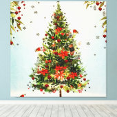 Toile Parties scintillant Winter Deer Forest Rose Floral (Insitu (Plancher de Bois))