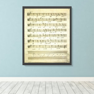 Toile Partition musicale vintage, partition musicale ant