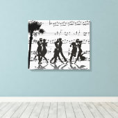Toile Partition Musique Silhouette Danseurs Palm Tree (Insitu (Plancher de Bois))
