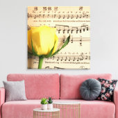 Toile Partition Rose jaune (Insitu(Salon))