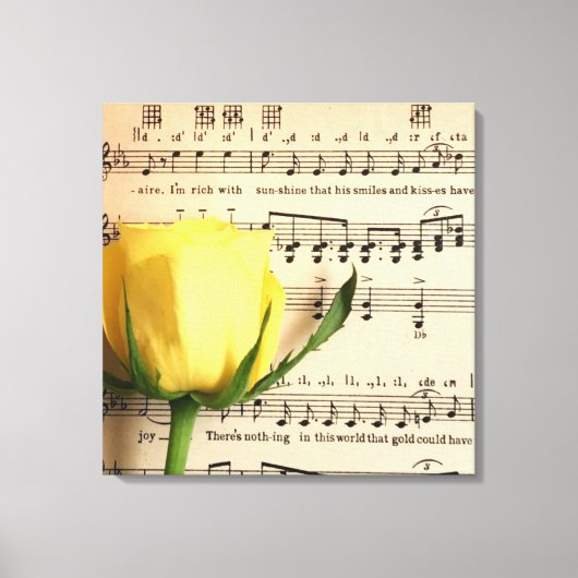 Toile Partition Rose jaune (Recto)