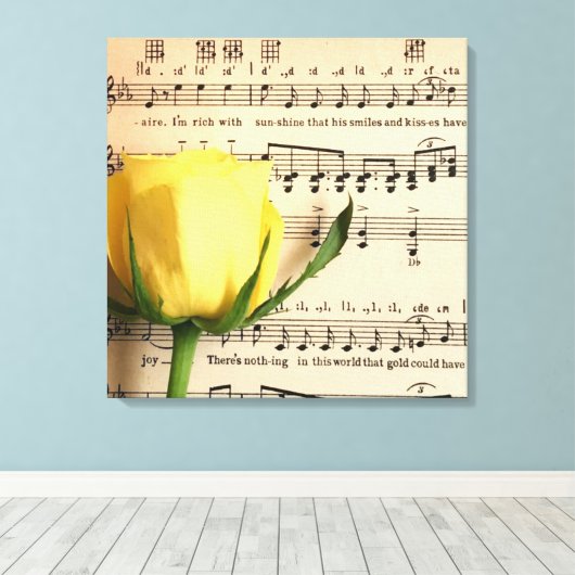 Toile Partition Rose jaune (Insitu (Plancher de Bois))