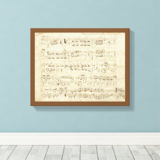 Toile Partition sur parchemin manuscrite en encre (Insitu (Plancher de Bois))