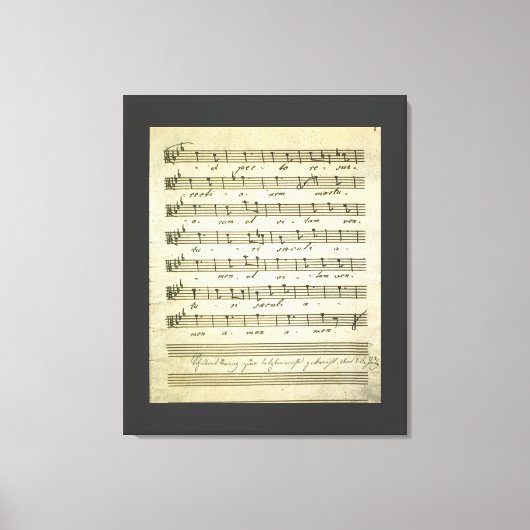 Toile Partition vintage, Partition musicale antique 1810 (Recto)